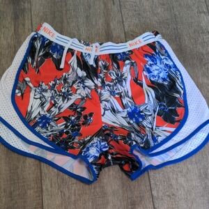 Nike Dri-fit Built In Liner Floral Shorts - Red and Blue